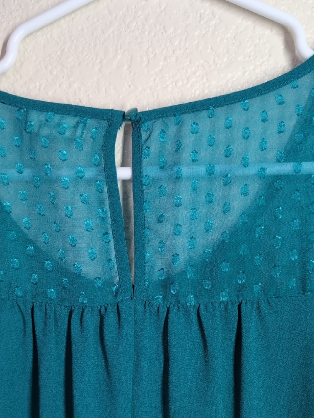 Eyeshadow Teal Bow-Front Long Sleeve Blouse - Picture 3 of 9